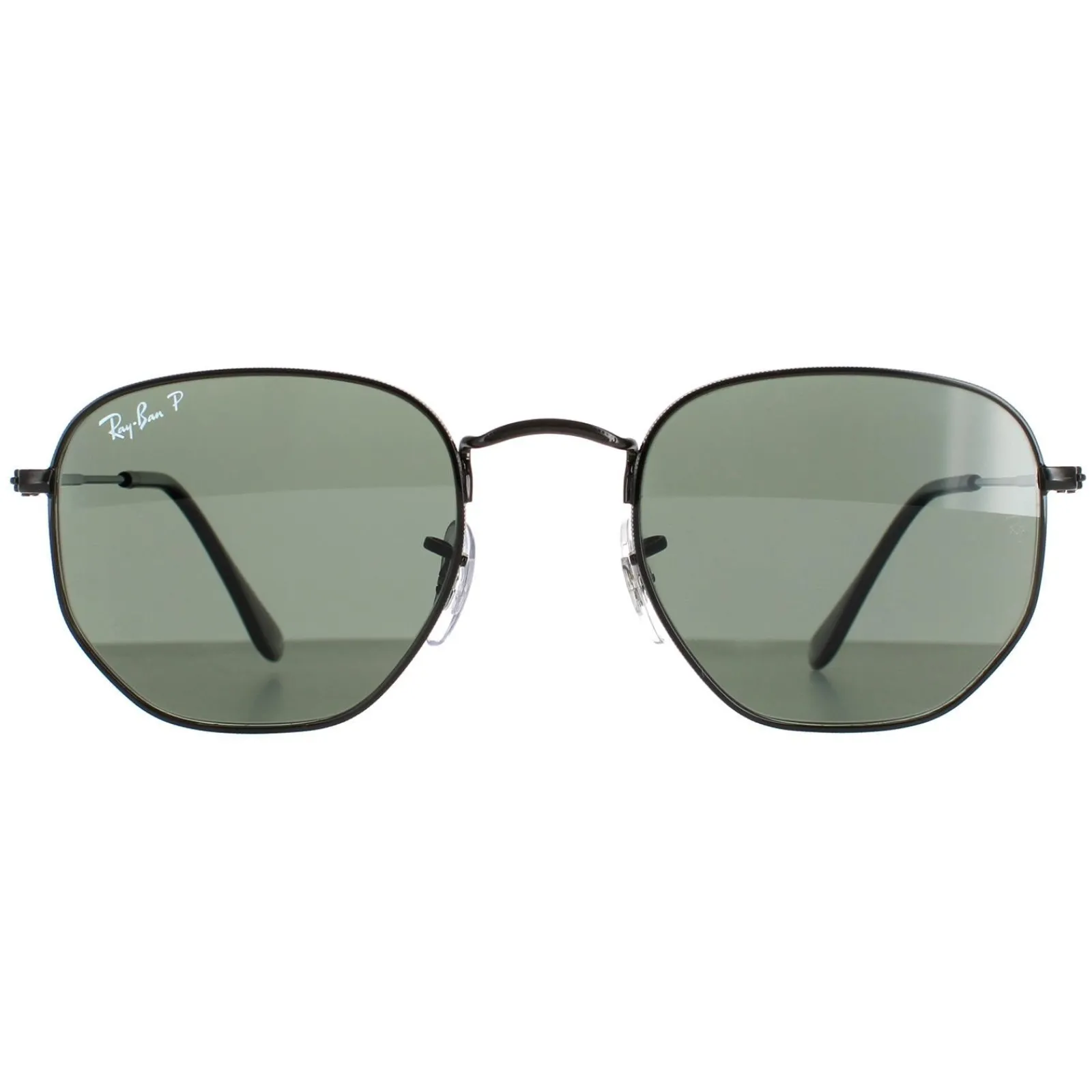 Ray-Ban Square|Polarised^Sunglasses Hexagonal RB3548N 002/58 Polished Black Green Polar