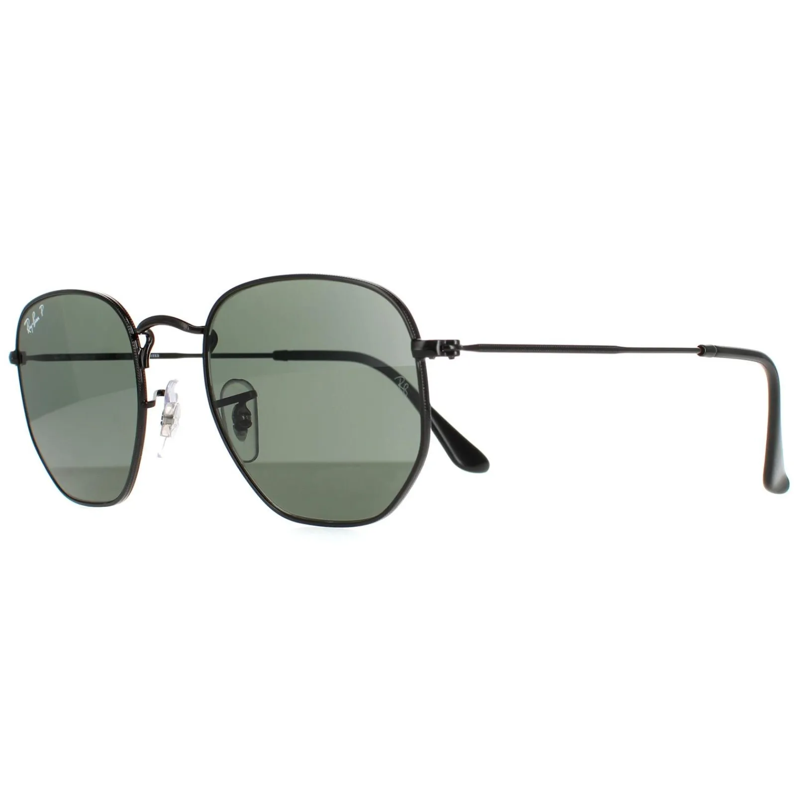 Ray-Ban Square|Polarised^Sunglasses Hexagonal RB3548N 002/58 Polished Black Green Polar