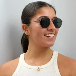 Ray-Ban Square|Polarised^Sunglasses Hexagonal RB3548N 002/58 Polished Black Green Polar