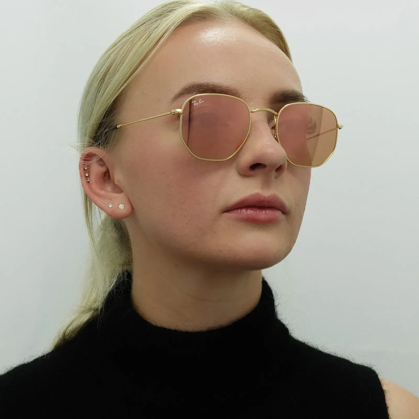 Ray-Ban Ray-Ban|Ray-Ban^Sunglasses Hexagonal 3548N 001/Z2 Gold Copper Flash Mirror