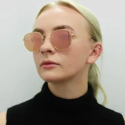 Ray-Ban Ray-Ban|Ray-Ban^Sunglasses Hexagonal 3548N 001/Z2 Gold Copper Flash Mirror