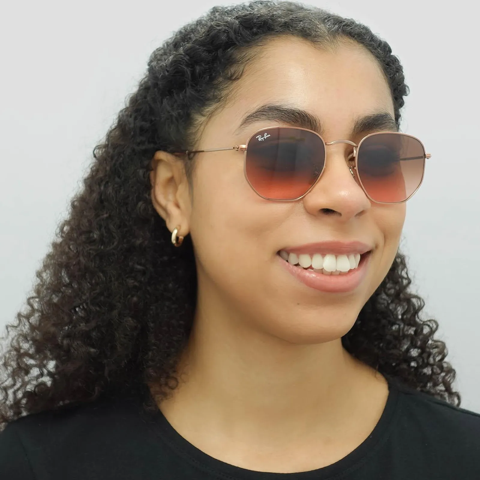 Ray-Ban Square|Ray-Ban^Sunglasses Hexagonal RB3548N 9069A5 Polished Bronze Copper Bro