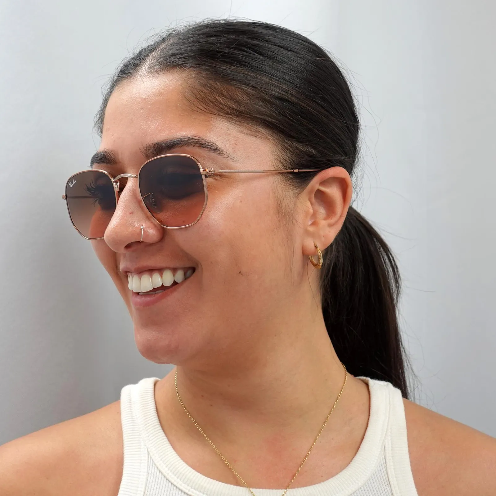 Ray-Ban Square|Ray-Ban^Sunglasses Hexagonal RB3548N 9069A5 Polished Bronze Copper Bro
