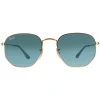 Ray-Ban Square|Ray-Ban^Sunglasses Hexagonal RB3548N 91233M Gold Blue Grey Gradient