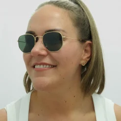 Ray-Ban Ray-Ban|Square^Sunglasses Hexagonal 3548N 001 Gold Green G-15