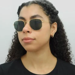 Ray-Ban Ray-Ban|Square^Sunglasses Hexagonal 3548N 001 Gold Green G-15