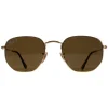 Ray-Ban Polarised|Ray-Ban^Sunglasses Hexagonal 3548N 001/57 Gold Brown Polarized 51mm