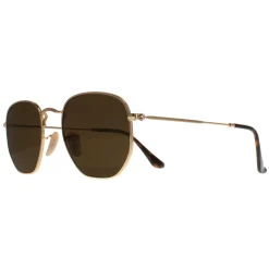 Ray-Ban Polarised|Ray-Ban^Sunglasses Hexagonal 3548N 001/57 Gold Brown Polarized 51mm