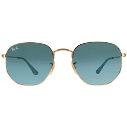 Ray-Ban Square|Ray-Ban^Sunglasses Hexagonal RB3548N 91233M Gold Blue Grey Gradient
