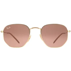 Ray-Ban Square|Ray-Ban^Sunglasses Hexagonal RB3548N 912443 Polished Gold Brown Gradie
