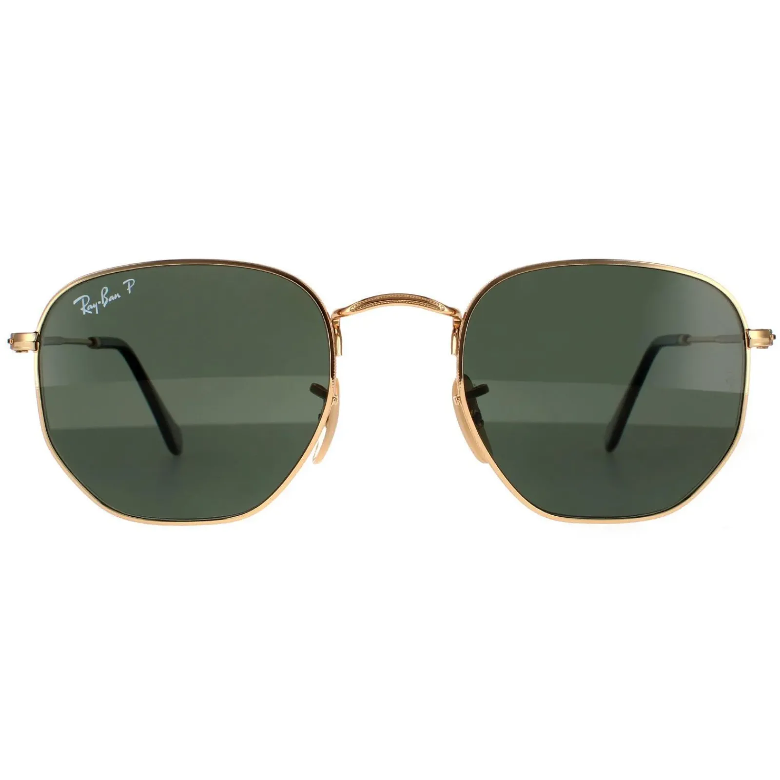 Ray-Ban Polarised|Ray-Ban^Sunglasses Hexagonal RB3548N 001/58 Gold G-15 Green Polarized