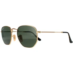 Ray-Ban Polarised|Ray-Ban^Sunglasses Hexagonal RB3548N 001/58 Gold G-15 Green Polarized
