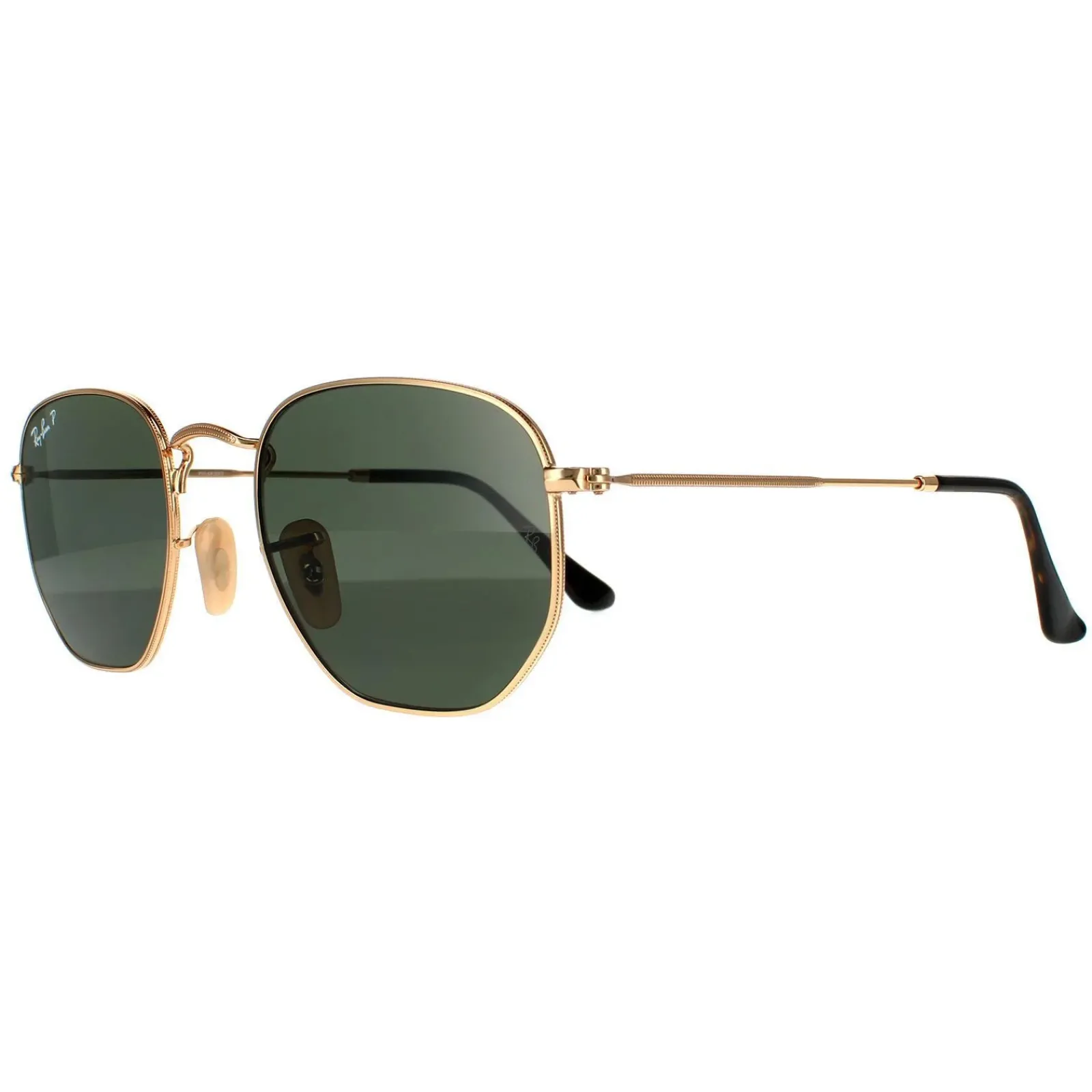 Ray-Ban Polarised|Ray-Ban^Sunglasses Hexagonal RB3548N 001/58 Gold G-15 Green Polarized