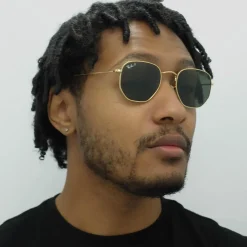 Ray-Ban Polarised|Ray-Ban^Sunglasses Hexagonal RB3548N 001/58 Gold G-15 Green Polarized