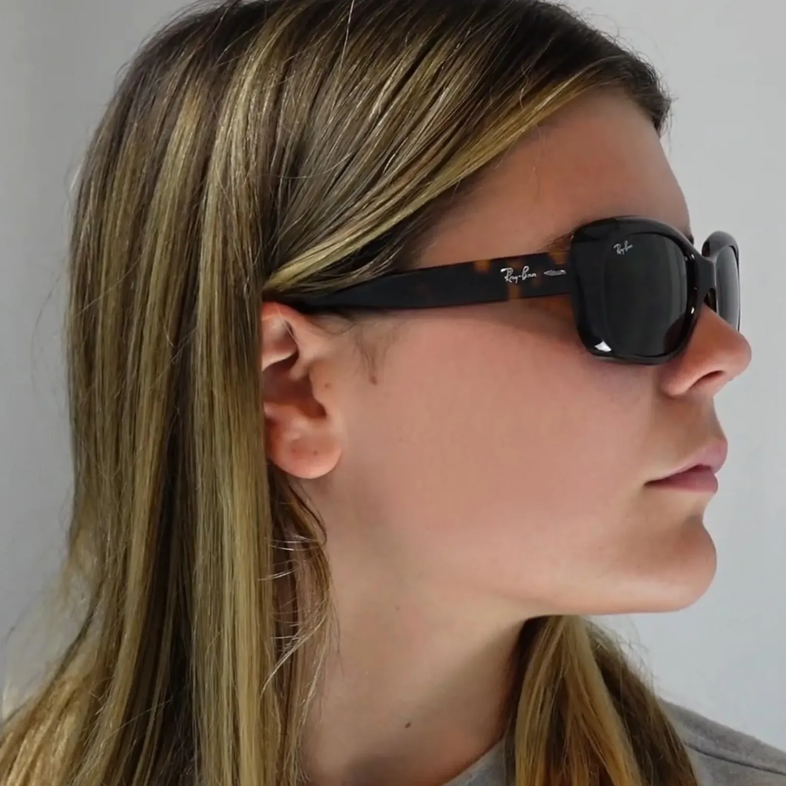 Ray-Ban Polarised|Ray-Ban^Sunglasses Jackie Ohh 4101 601/T3 Shiny Black Grey Gradient Po