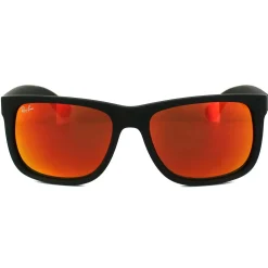 Ray-Ban Ray-Ban|Rectangle^Sunglasses Justin 4165 622/6Q Rubber Black Red Mirror