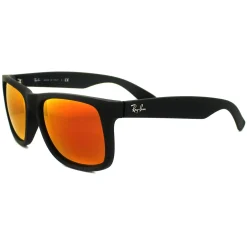 Ray-Ban Ray-Ban|Rectangle^Sunglasses Justin 4165 622/6Q Rubber Black Red Mirror