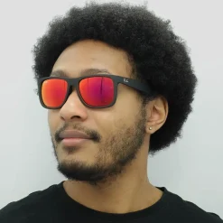 Ray-Ban Ray-Ban|Rectangle^Sunglasses Justin 4165 622/6Q Rubber Black Red Mirror