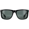 Ray-Ban Rectangle^Sunglasses Justin 4165 601/71 Shiny Black Green