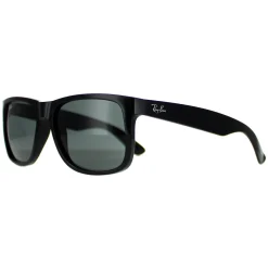 Ray-Ban Rectangle^Sunglasses Justin 4165 601/71 Shiny Black Green