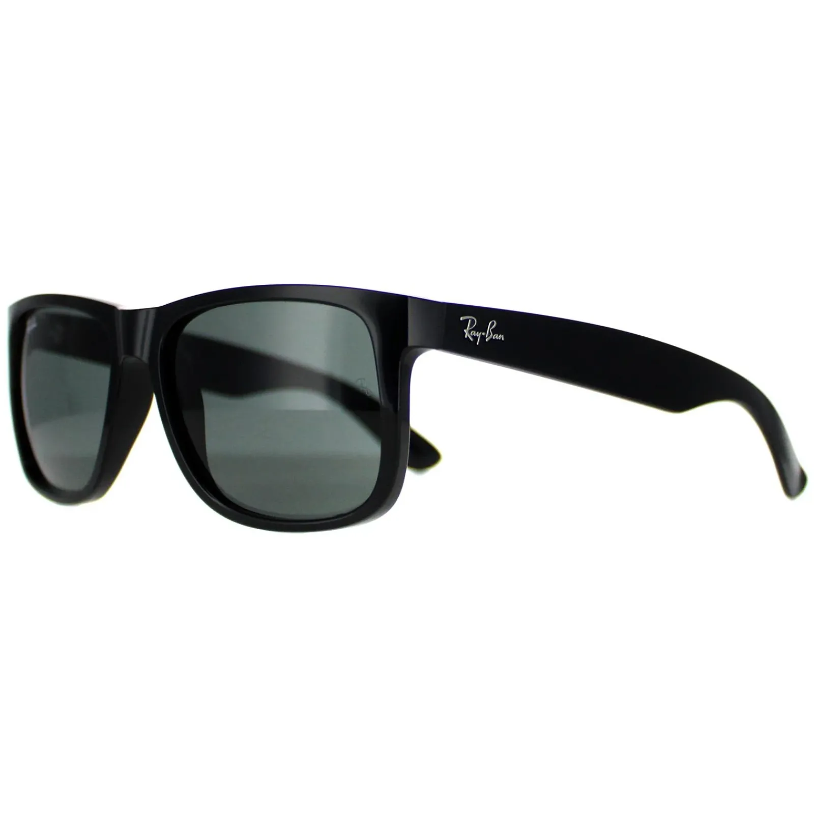 Ray-Ban Rectangle^Sunglasses Justin 4165 601/71 Shiny Black Green