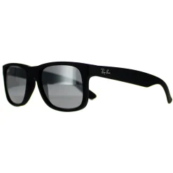 Ray-Ban Ray-Ban|Ray-Ban^Sunglasses Justin 4165 622/6G Rubber Black Grey Mirror 51mm