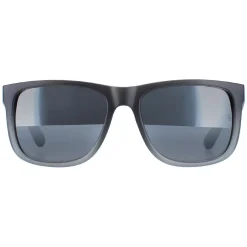 Ray-Ban Ray-Ban|Rectangle^Sunglasses Justin 4165 852/88 Rubber Grey Silver Mirror Gradie