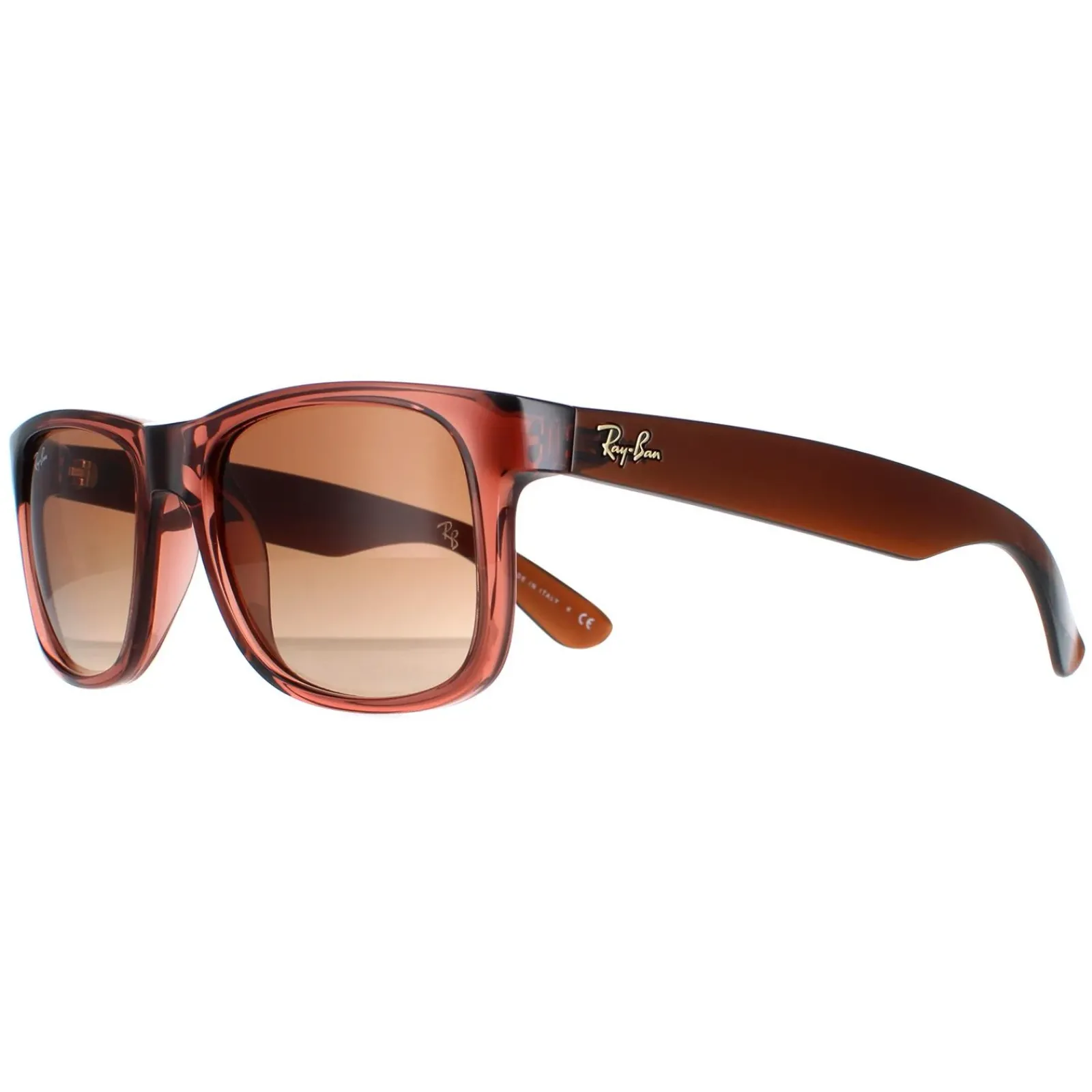 Ray-Ban Ray-Ban|Rectangle^Sunglasses Justin 4165 659413 Transparent Light Brown Brown Gr