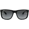 Ray-Ban Polarised|Ray-Ban^Sunglasses Justin 4165 622/T3 Black Rubber Grey Gradient Polar