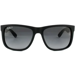 Ray-Ban Polarised|Ray-Ban^Sunglasses Justin 4165 622/T3 Black Rubber Grey Gradient Polar