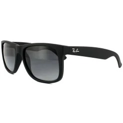 Ray-Ban Polarised|Ray-Ban^Sunglasses Justin 4165 622/T3 Black Rubber Grey Gradient Polar