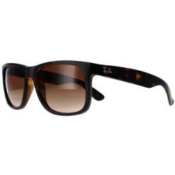 Ray-Ban Ray-Ban|Rectangle^Sunglasses Justin 4165 710/13 Rubber Light Havana Brown Gradie