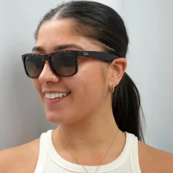 Ray-Ban Ray-Ban|Rectangle^Sunglasses Justin 4165 710/13 Rubber Light Havana Brown Gradie