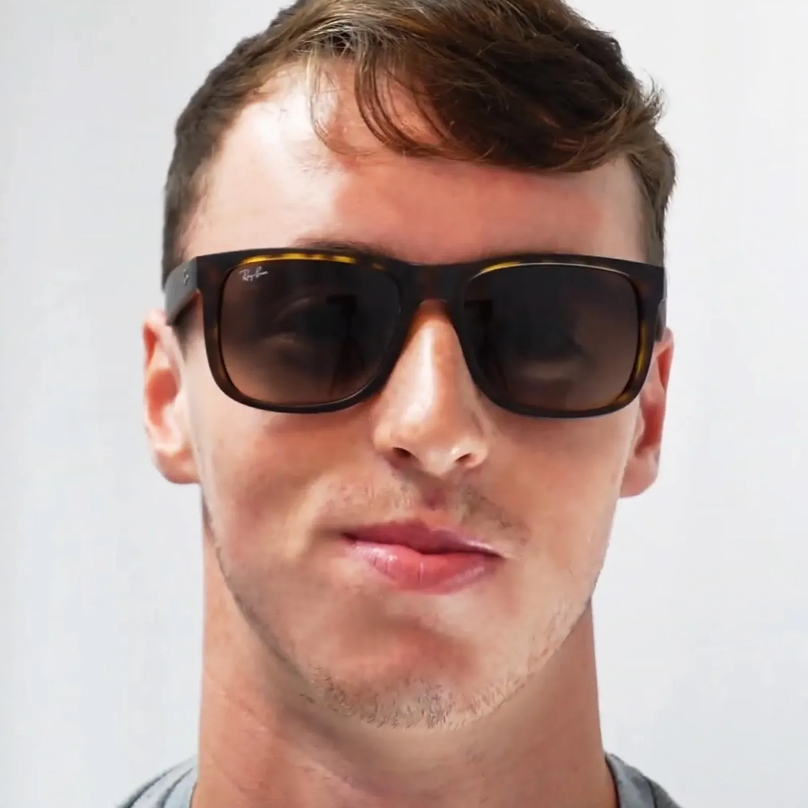Ray-Ban Ray-Ban|Rectangle^Sunglasses Justin 4165 622/5A Black Gold Mirror