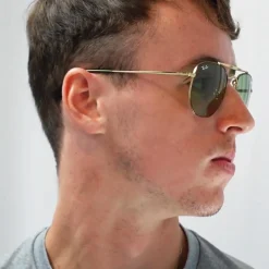 Ray-Ban Ray-Ban|Aviator^Sunglasses Marshal 3648 001/3F Gold Light Blue Gradient