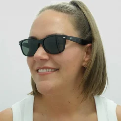 Ray-Ban Ray-Ban|Rectangle^Sunglasses New Wayfarer 2132 901L Black Green G-15 55mm