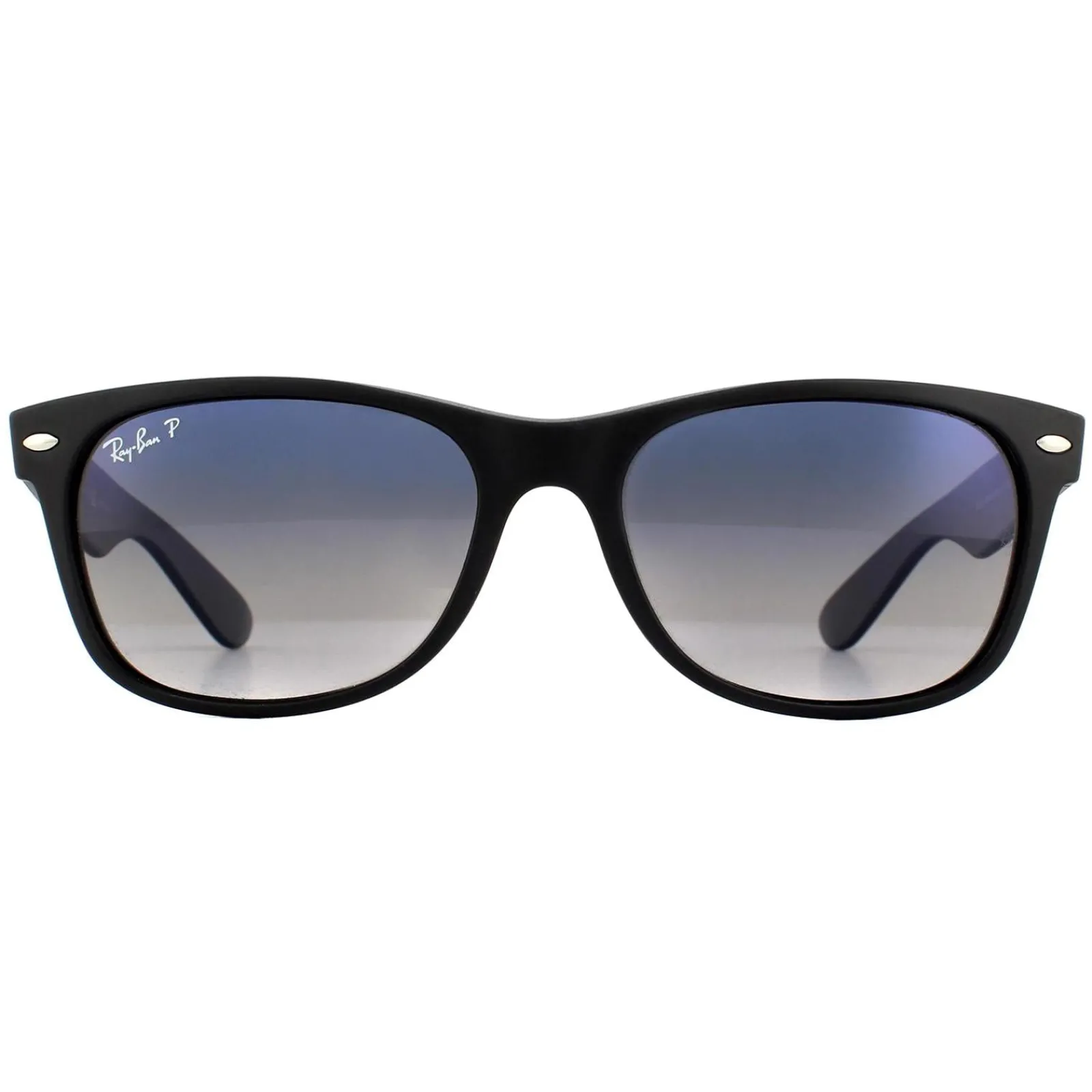 Ray-Ban Polarised|Rectangle^Sunglasses New Wayfarer 2132 601S78 Matt Black Grey Blue Polar
