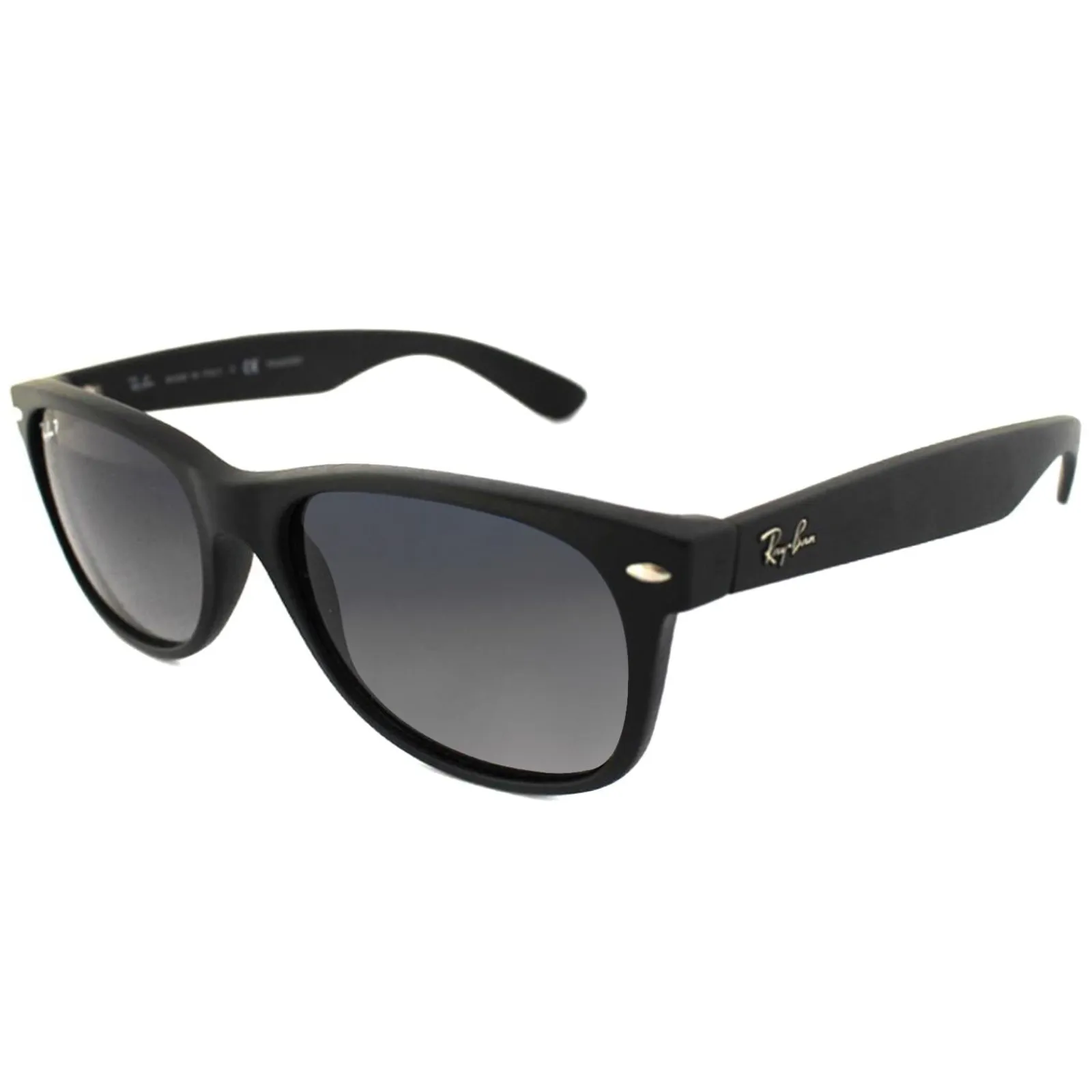 Ray-Ban Polarised|Rectangle^Sunglasses New Wayfarer 2132 601S78 Matt Black Grey Blue Polar