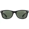 Ray-Ban Rectangle^Sunglasses New Wayfarer 2132 622 Black Rubber Green Medium 55m