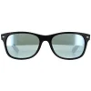 Ray-Ban Rectangle^Sunglasses New Wayfarer 2132 622/30 Rubber Black Silver Flash