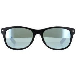 Ray-Ban Rectangle^Sunglasses New Wayfarer 2132 622/30 Rubber Black Silver Flash