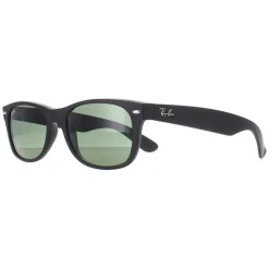 Ray-Ban Rectangle|Rectangle^Sunglasses New Wayfarer 2132 622 Black Rubber Green Small 52mm