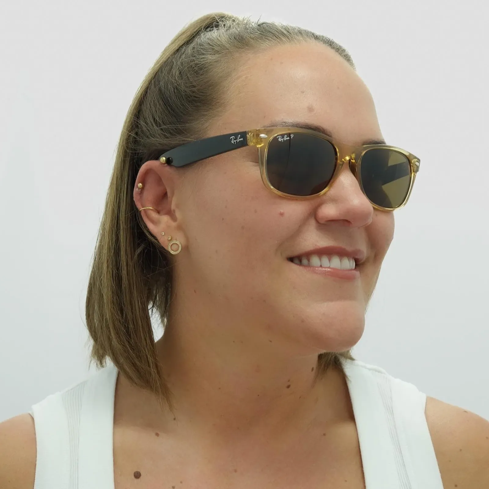 Ray-Ban Polarised|Ray-Ban^Sunglasses New Wayfarer 2132 945/57 Honey Crystal Brown Polari