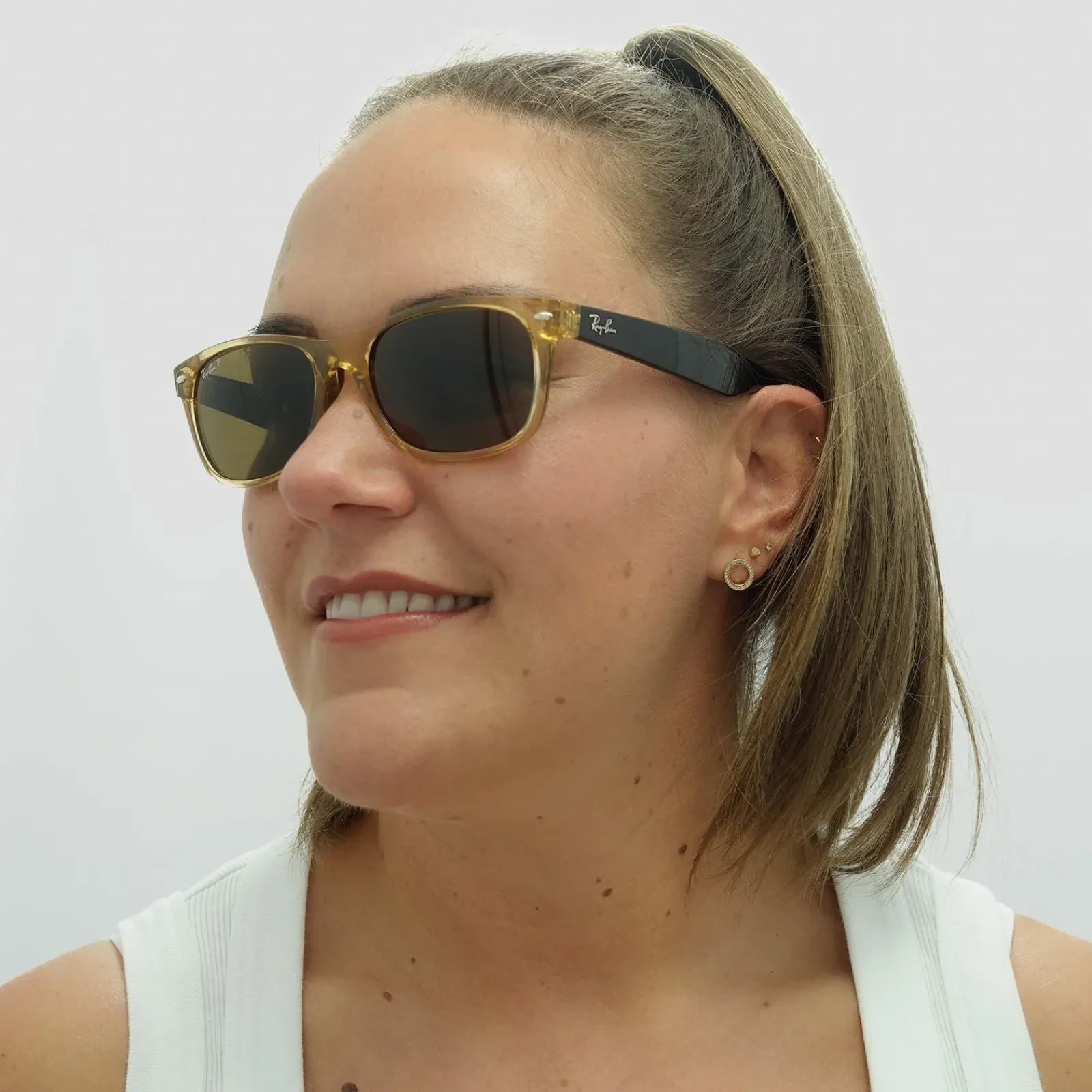 Ray-Ban Polarised|Ray-Ban^Sunglasses New Wayfarer 2132 945/57 Honey Crystal Brown Polari