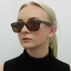 Ray-Ban Rectangle^Sunglasses New Wayfarer 2132 710 Light Havana Brown 55mm