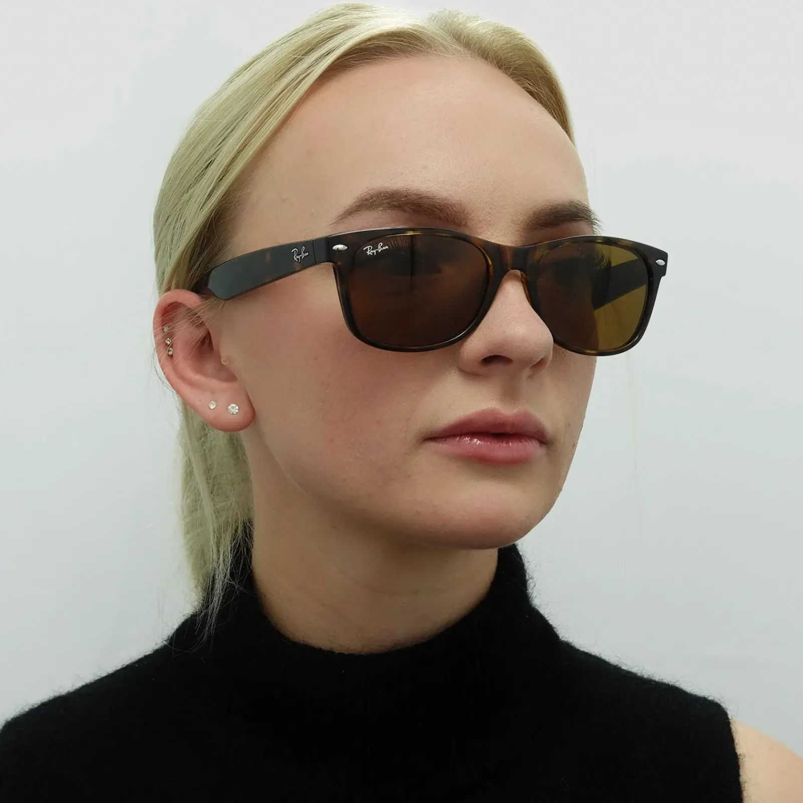 Ray-Ban Rectangle^Sunglasses New Wayfarer 2132 710 Light Havana Brown 55mm