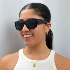 Ray-Ban Square|Ray-Ban^Sunglasses Nomad RB2187 901/31 Shiny Black Green G-15