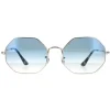 Ray-Ban Ray-Ban|Ray-Ban^Sunglasses Octagon RB1972 91493F Silver Blue Gradient 54mm