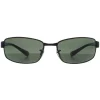 Ray-Ban Polarised|Rectangle^Sunglasses RB3364 002/58 Black G-15 Green Polarized