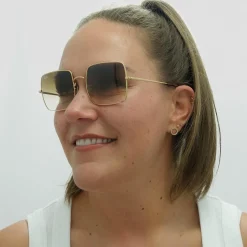 Ray-Ban Square|Ray-Ban^Sunglasses RB1971 914751 Gold Light Brown Gradient